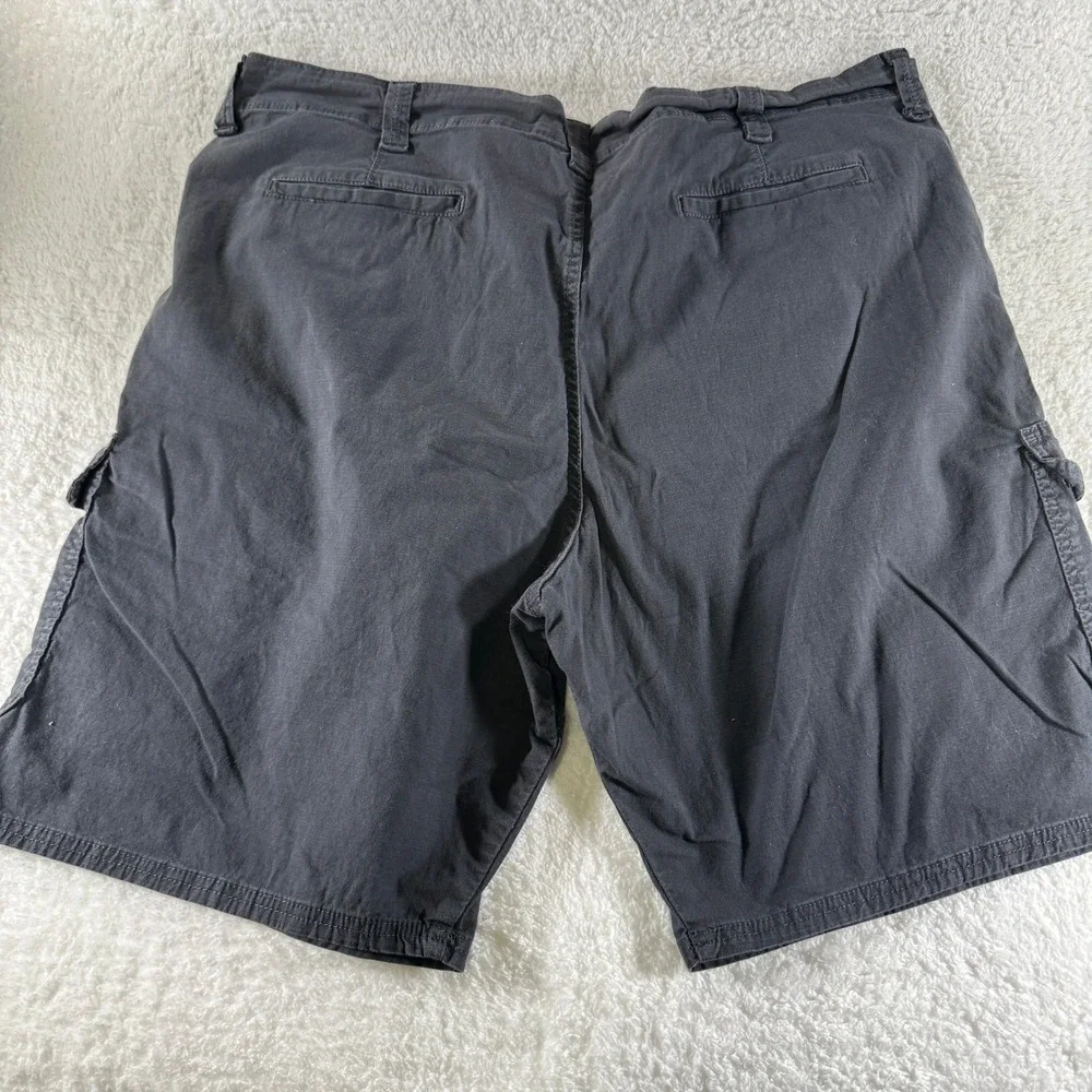 Wrangler Baggy Cargo Shorts Black Ripstop Pockets Size 40 9